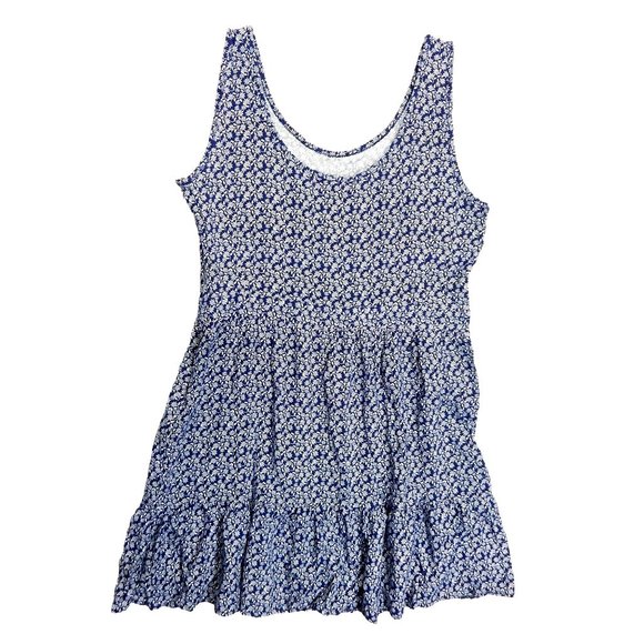 Vertiche Mini Fit and Flare Dress Women's Blue & White Floral Size S - Picture 2 of 10